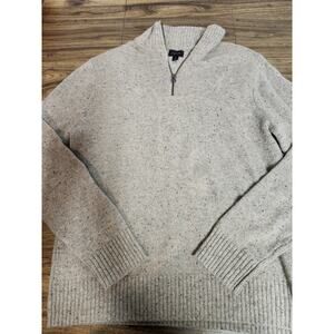 Womens J. Crew 1/2 Zip Beige Tone Sweater Size Small S